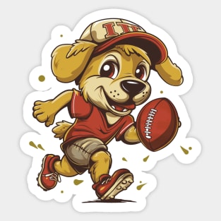 Cute Dog American Football Player Sticker